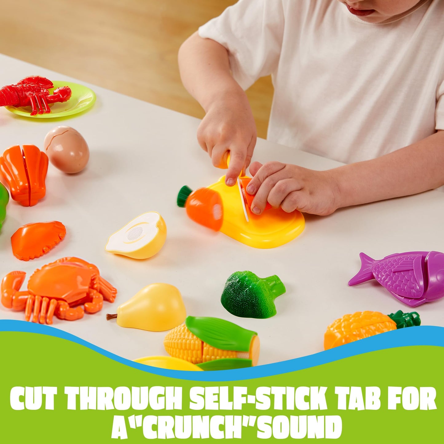 JOYIN Learning Toys Play Food Set for Toddlers, Cutting Food for Preschool Activities, Play Kitchen