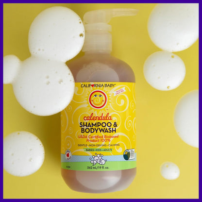 California Baby Calendula Shampoo and Body Wash - Allergy tested Baby Soap and Toddler Shampoo, for