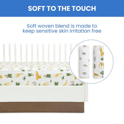 Delta Children Fitted Crib Sheets for Girls and Boys - Crib Sheet for Standard Crib and Toddler