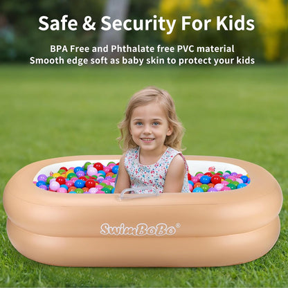 Swimbobo Inflatable Baby Bathtub – Soft, Portable Baby Bath for Infants and Toddlers, Easy to