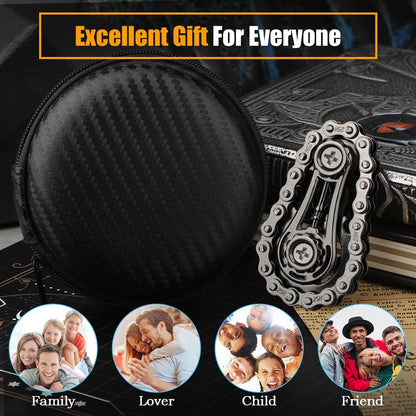 Cool Sprockets Fidget Chain, Hand Roller Toys for Kids Adults, Metal Transformable Sensory Bike