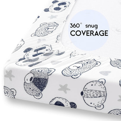 Yoofoss Pack and Play Sheets Fitted, Mini Crib Sheets 2-Pack for Pack N Play Mattress, Stretchy