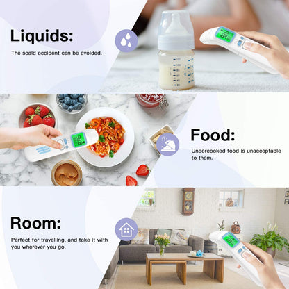 GoodBaby Touchless Thermometer for Adults,Forehead and Ear LCD Display Thermometer for