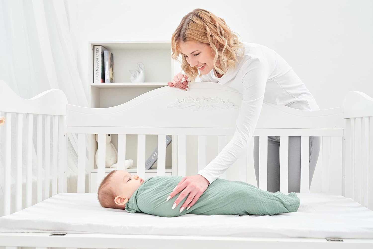 Baby Muslin Swaddle Blankets for Boys and Girls,4-Pack Breathable and Skin-Friendly,Wrap Soft Silky