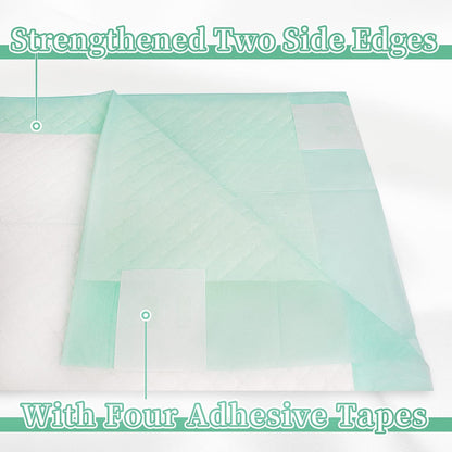 Disposable Underpads with Adhesive Tapes 23'' X 36'' Chucks Pads Heavy Absorbency Incontinence Pads, Waterproof Pee Pads, Thicker Chux Pads for Unisex Adult, Kids and Pet (40 Count)