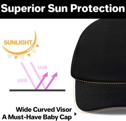 qikqik Baby Baseball Cap Toddler Baseball Hat with Mesh Infant Sun Hat UPF 50+ Baby Ball Cap Toddler Girl Hats Kids Hat Boys