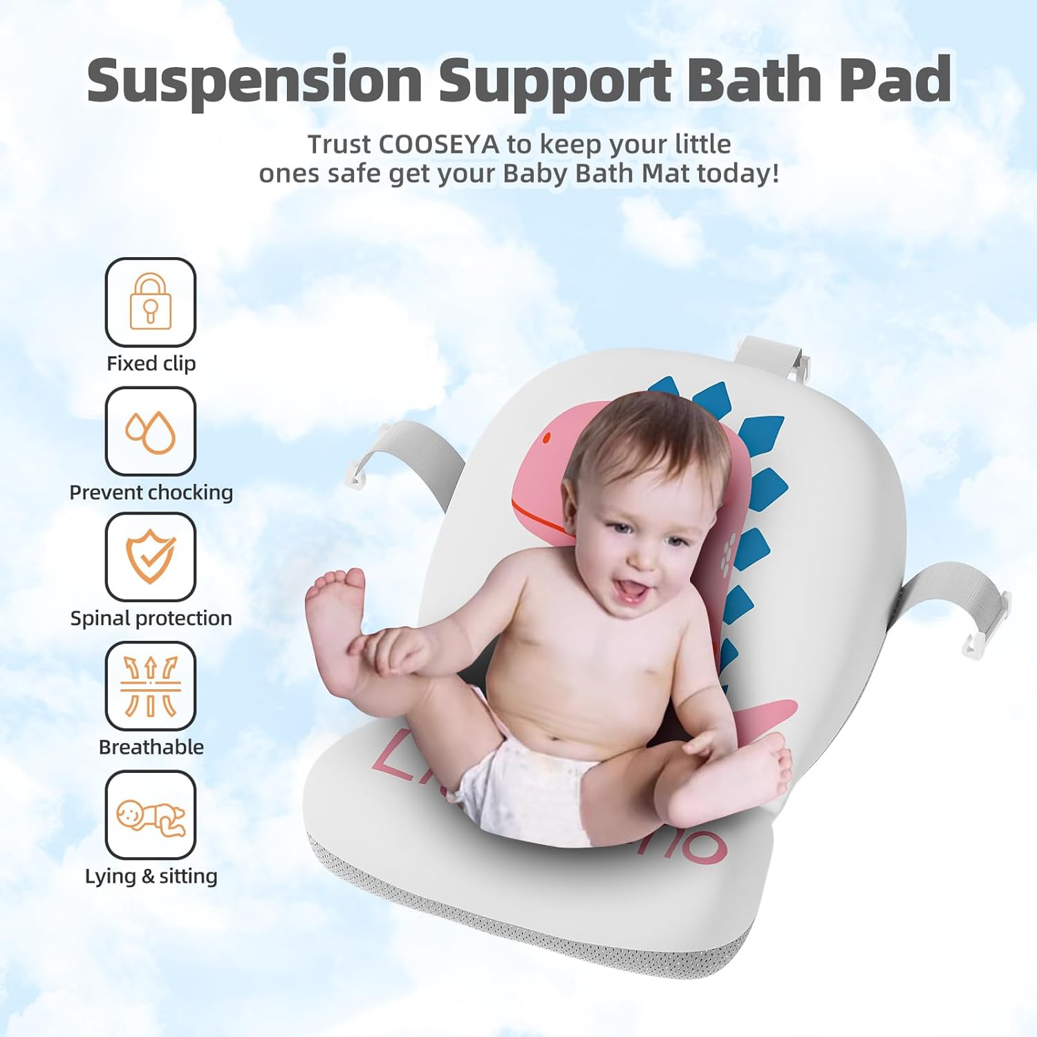 Collapsible Baby Bathtub for Newborn, Foldable Baby Bath Tub with Thermometer & Soft Floating