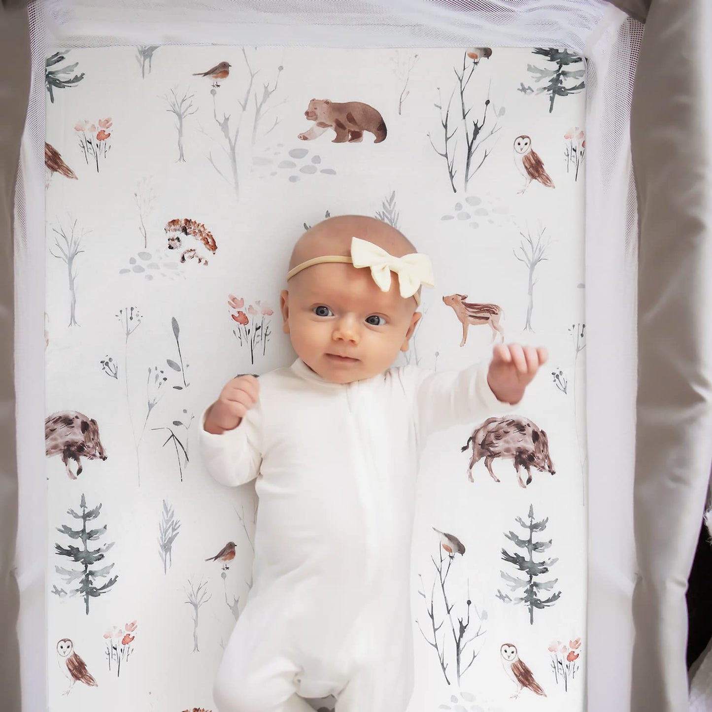 GRSSDER Stretchy Ultra Soft Jersey Knit Pack and Play Sheets 2 Pack, Portable/Mini Crib Sheets