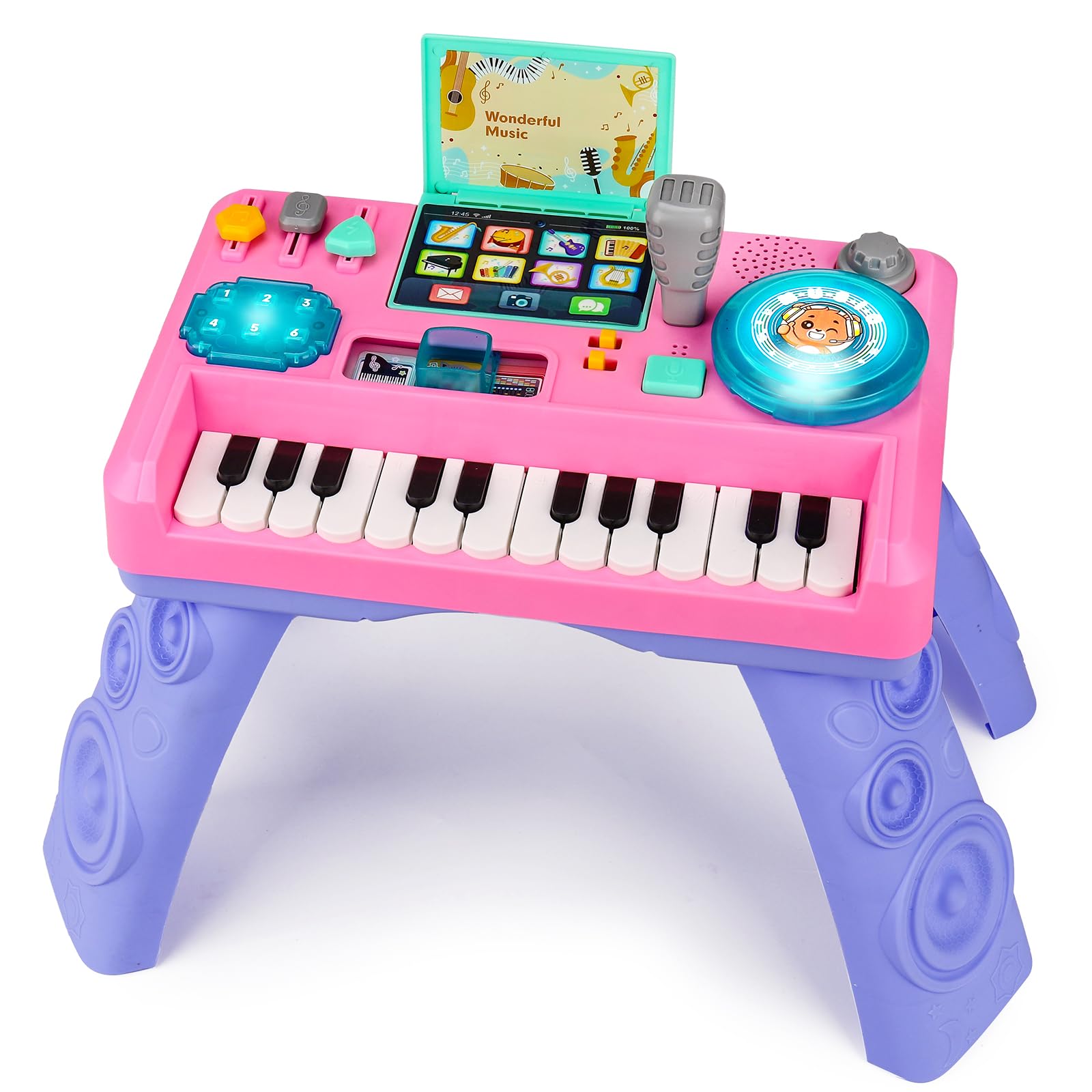 Baby DJ Table Musical Piano Toys for Toddlers Boys Girls with Music & Light