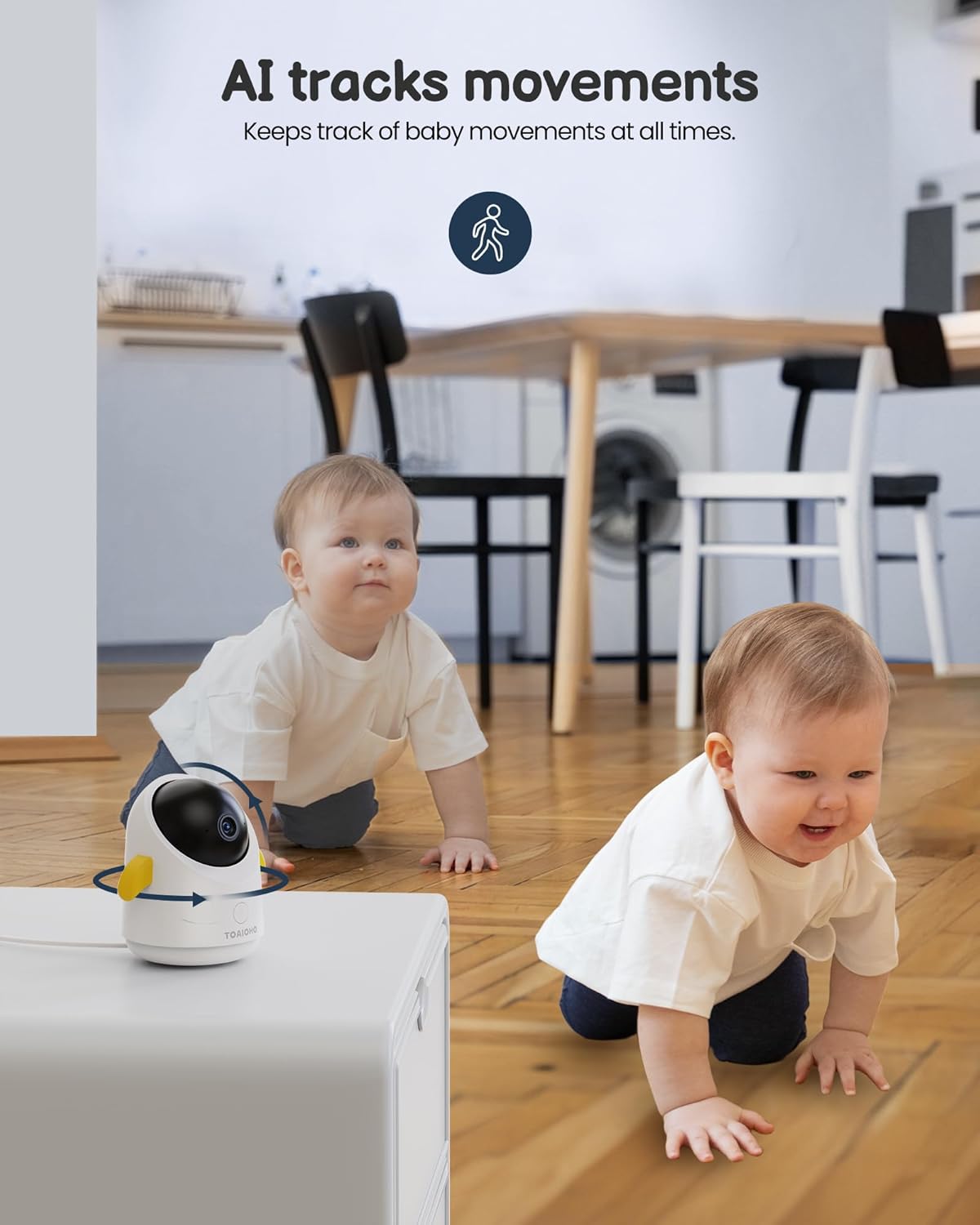Baby Monitor with 2 Cameras and Audio WiFi/No WiFi: Baby Monitor WiFi Smartphone APP Control NightVision 4.3' Screen Smart Video Baby Monitor with Remote PTZ 2-Way Talk Motion & Cry Alert iOS/Android
