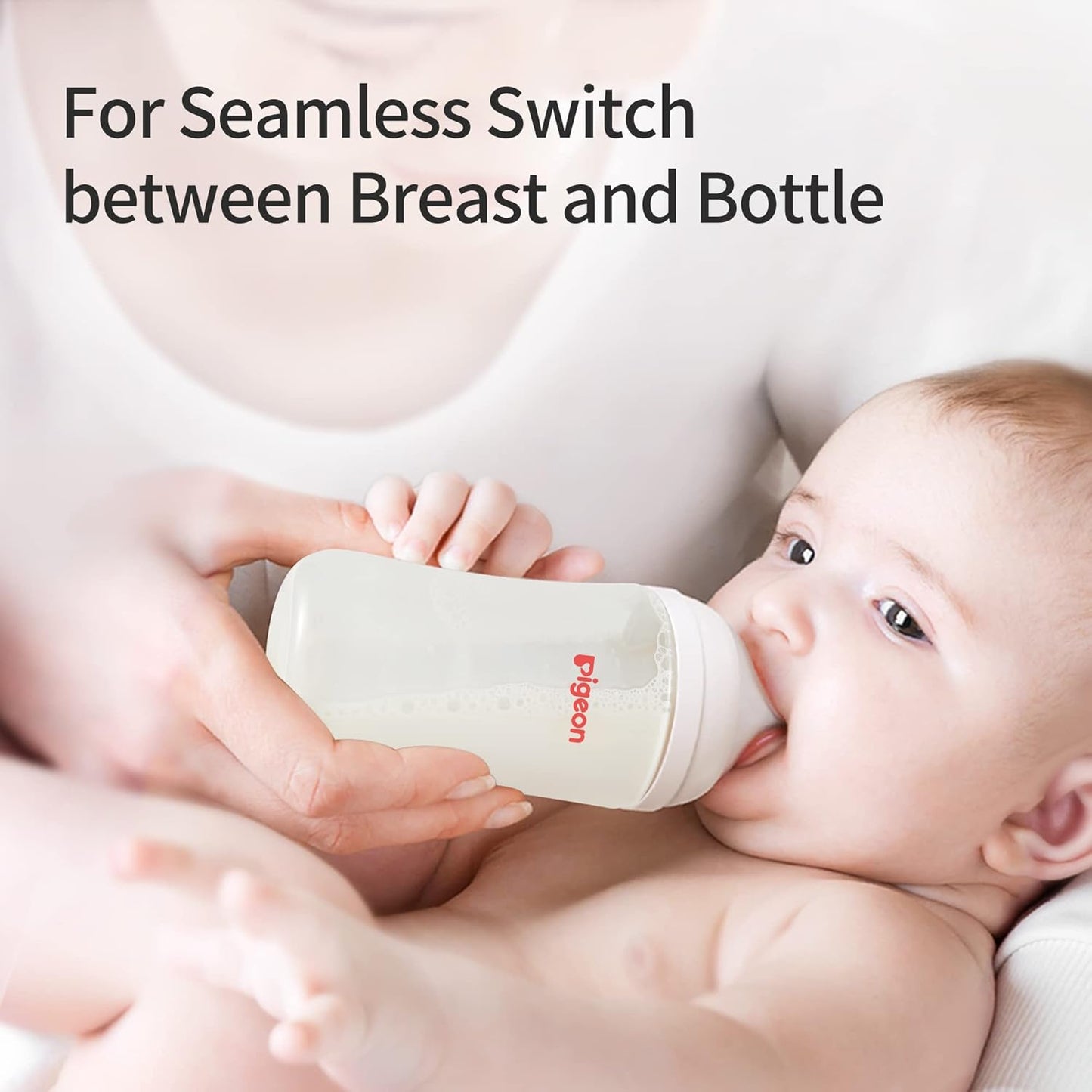 Pigeon PP Nursing Bottle Wide Neck, Anti-Colic, Streamlined Body, Natural Feel, Easy to Clean, 8.1