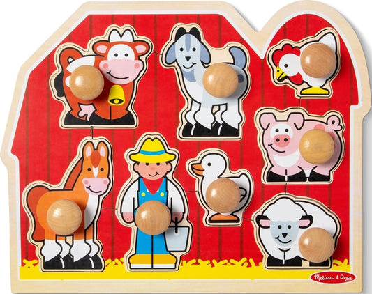 Melissa & Doug Farm Animals Jumbo Knob Wooden Peg Puzzle