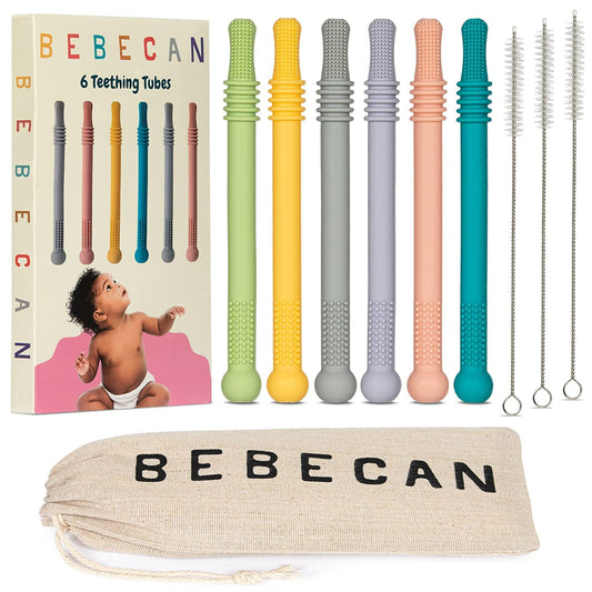 Bebecan Teething Sticks for Babies 36+ Months – Super Soft Silicone Teething Aids, Infant Oral