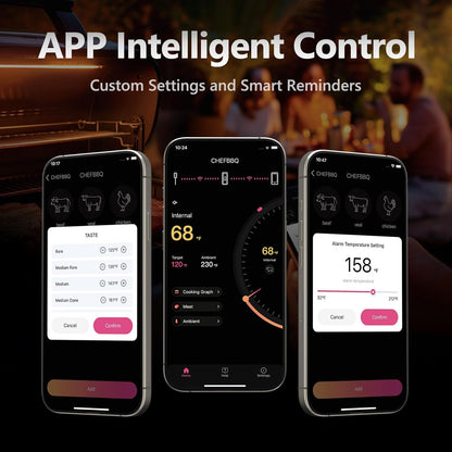 Wireless Meat Thermometer Digital 800FT Long Range Food Thermometer with Bluetooth Thinner Meat