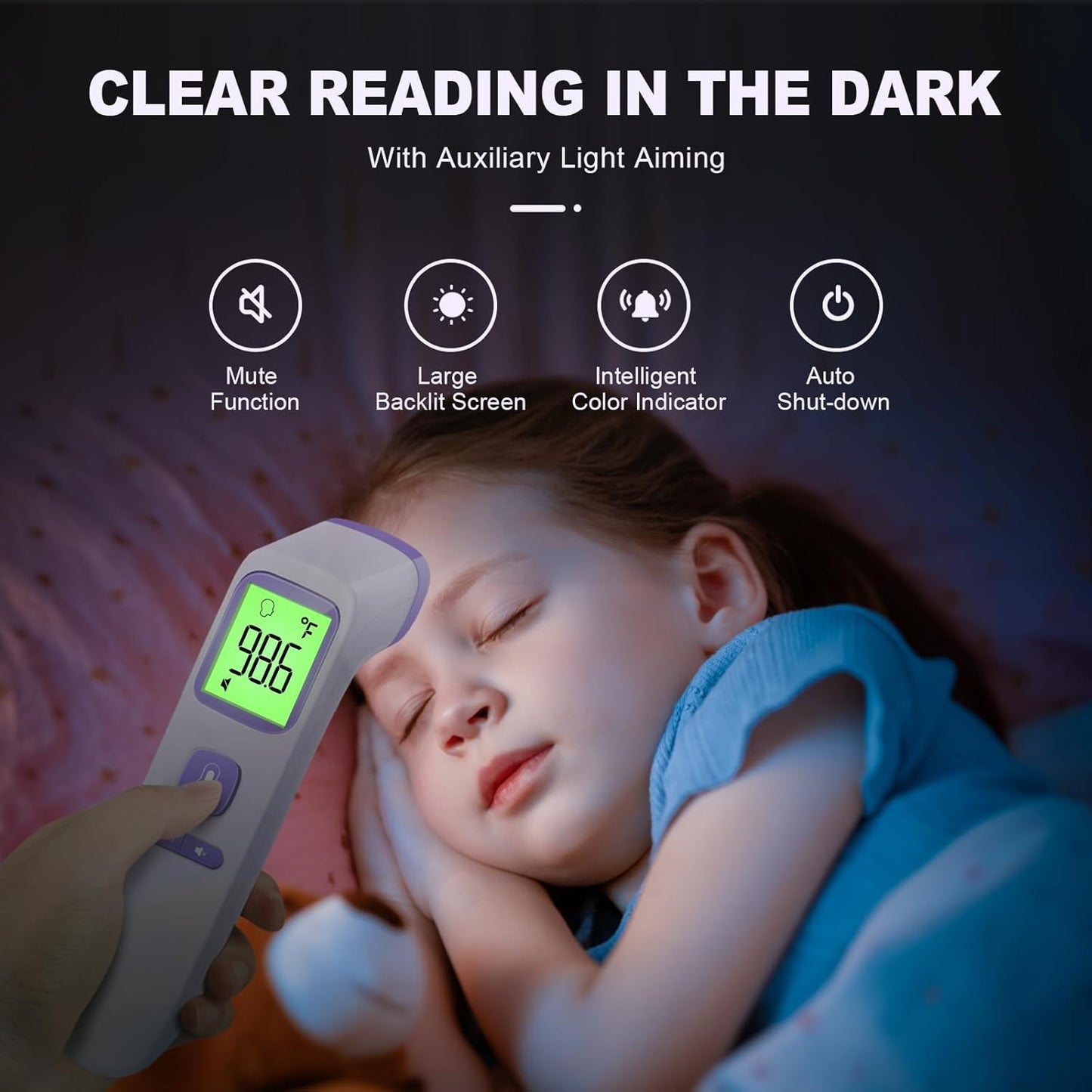 No-Touch Thermometer for Adults and Kids, Digital Accurate Baby Thermometer with Fever Alarm, 1