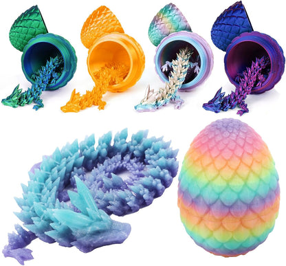 3D Printed Dragon Egg,Dragon Eggs with Dragon Inside,Crystal Dragon Fidget Toys,Full Articulated