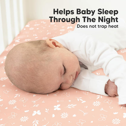 KeaBabies 2-Pack Organic Crib Sheets for Boys, Girls - 52x28 Fitted Crib Mattress Sheet Neutral