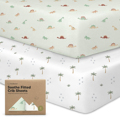 KeaBabies 2-Pack Organic Crib Sheets for Boys, Girls - 52x28 Fitted Crib Mattress Sheet Neutral