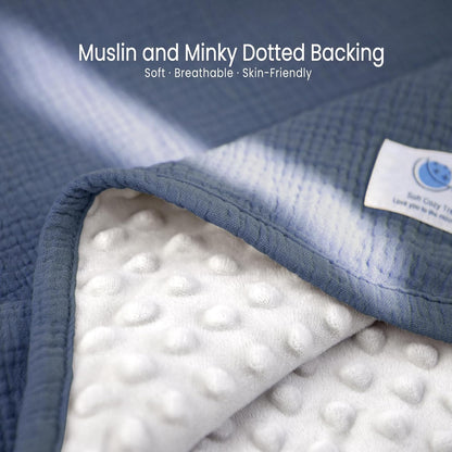 lulumoon Baby Blanket for Newborn Receiving: Minky Dot & Muslin Lightweight - Thermal Blanket Gift