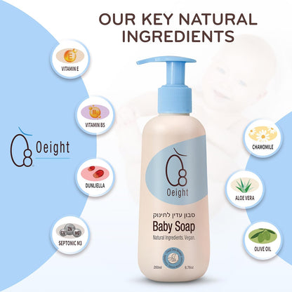 Oeight Baby Body Wash, 100% Natural Active Ingredients Sensitive Skin Baby Wash with Aloe Vera