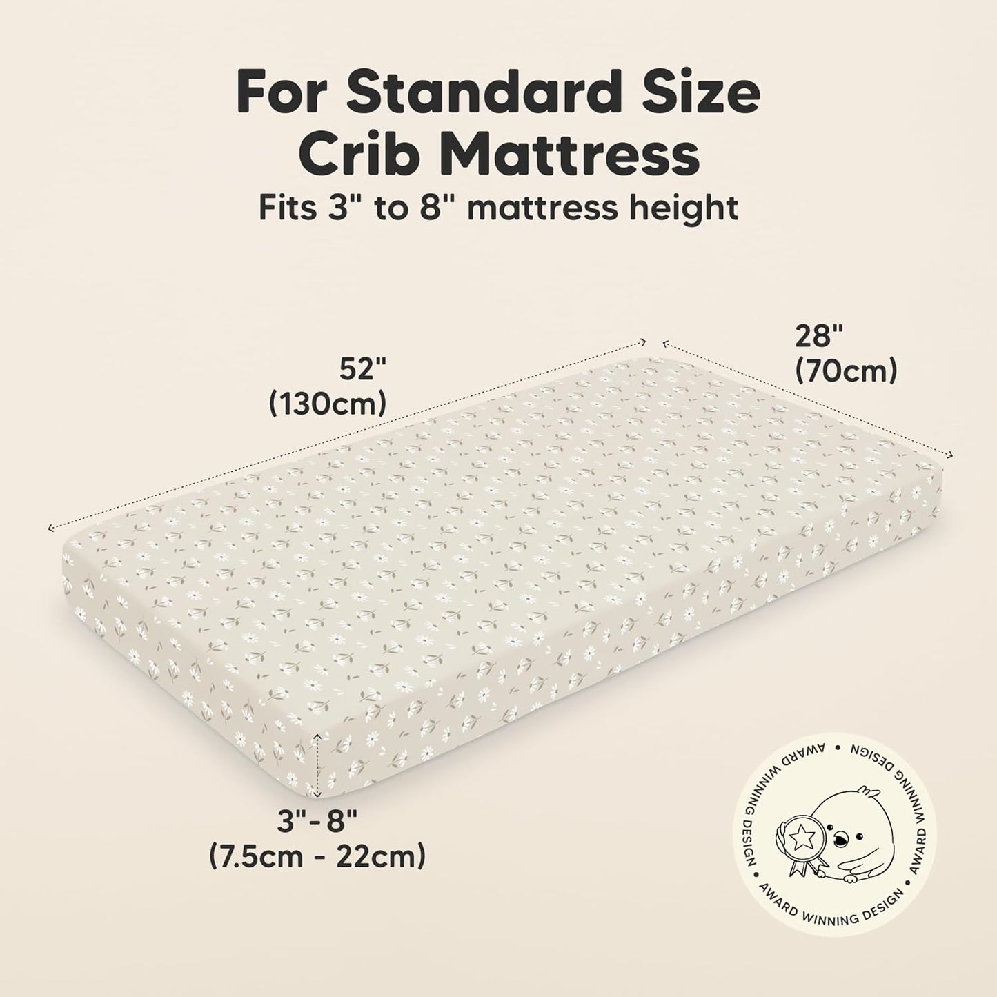 KeaBabies 2-Pack Organic Crib Sheets for Boys, Girls - 52x28 Fitted Crib Mattress Sheet Neutral