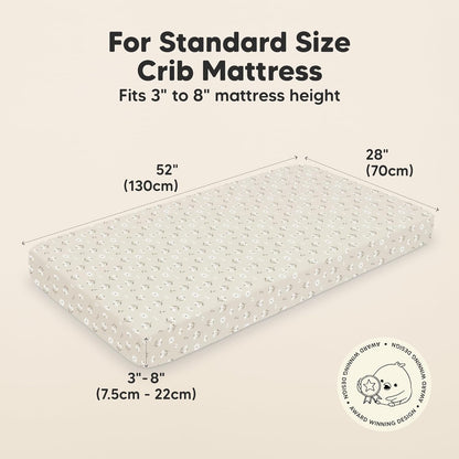 KeaBabies 2-Pack Organic Crib Sheets for Boys, Girls - 52x28 Fitted Crib Mattress Sheet Neutral