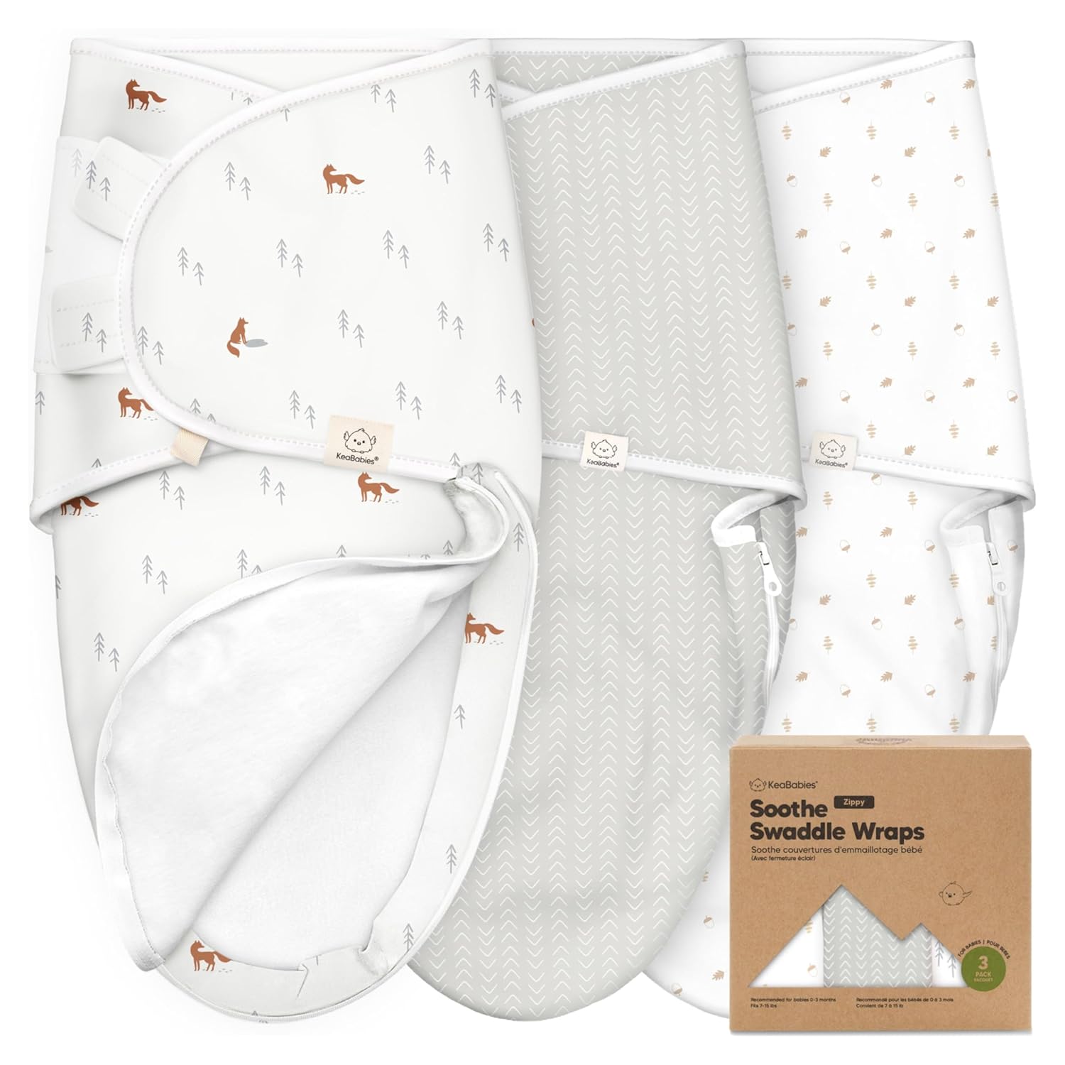 Baby Swaddle Sleep Sacks with Zipper - 3-Pack Swaddles for Newborns 0-3 Months, Infant, Baby Girls