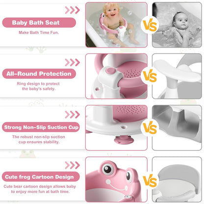 Baby Bath Seat for Babies 6 Months & up Non-Slip Toddler Bath Seats for Sitting Up Infant Bathtub