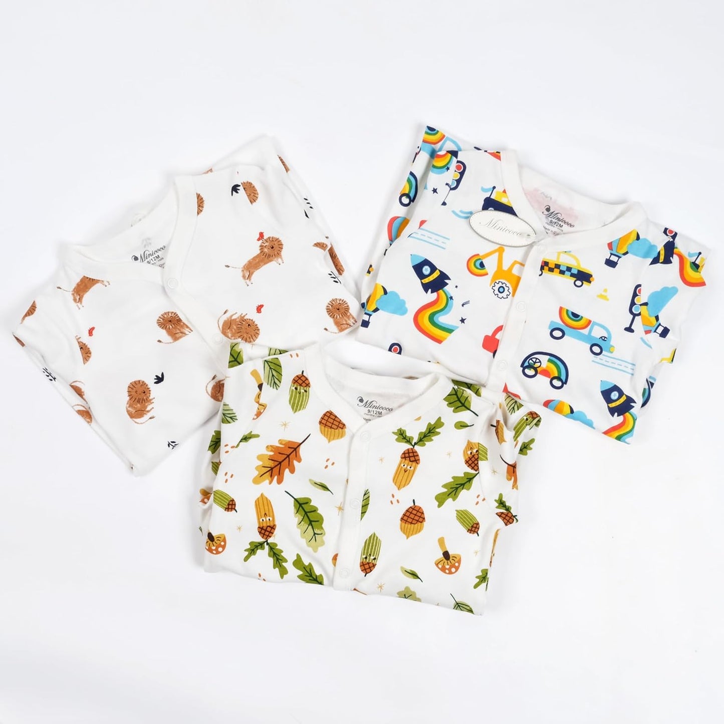 Baby Boys Girls Cotton Footies Multi Pack Long Sleeve Baby Footed One-Piece Jumpsuit Multi Pack