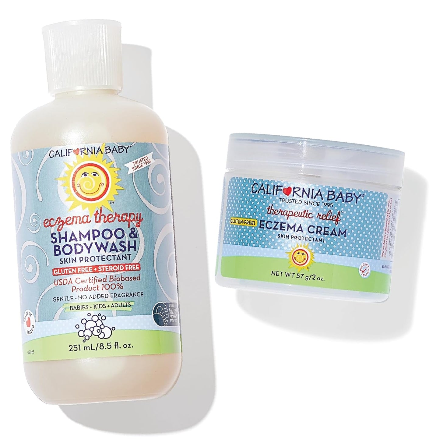 California Baby Eczema Treatment Set | 2oz Eczema Cream + 8.5oz Eczema Body Wash | Colloidal