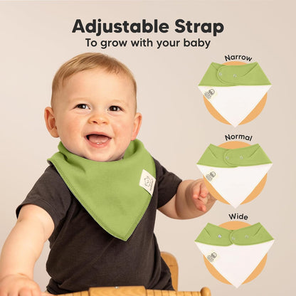 10-Pack Organic Baby Bandana Bibs for Girls - Super Absorbent Triangle Baby Bibs for Drooling and Teething Infant, 100% Cotton Extra Soft for Newborn, Infant 0-36 Months (Brave)