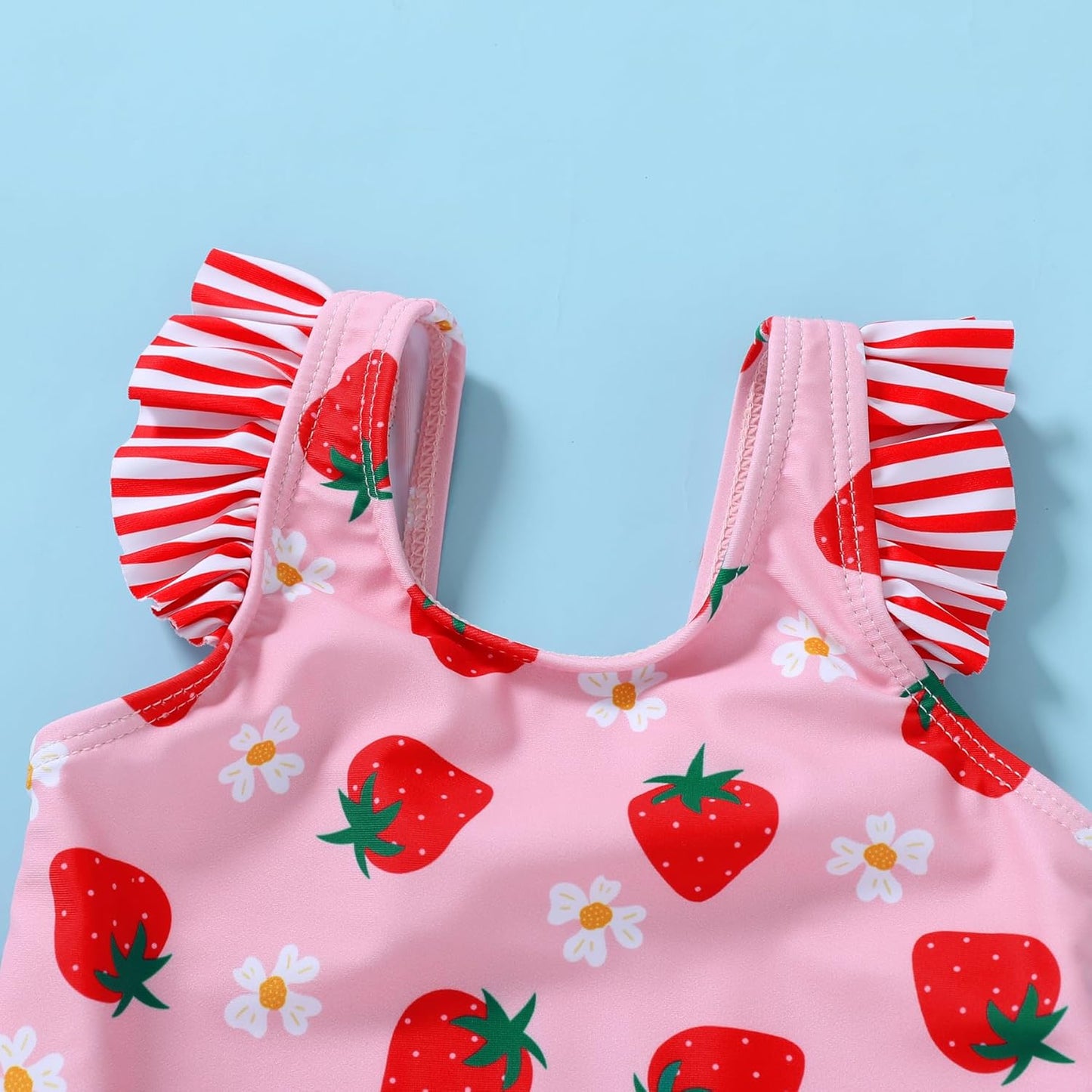 Tiny Cutey Toddler Girl Swimsuit Ruffled Stripe Sleeveless Swimwear One-Piece Baby Girl Bathing Suits