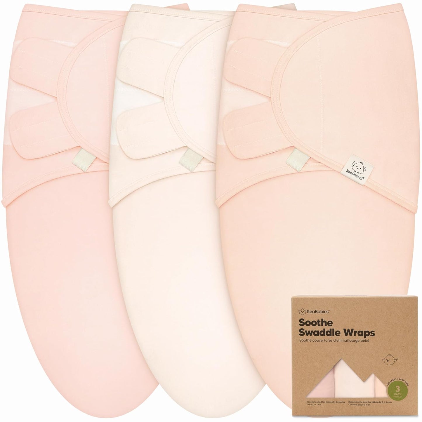 3-Pack Organic Baby Swaddle Sleep Sacks - Swaddles for Newborns, Infant 0-3 Months, Baby Girls