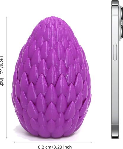 Upgraded 3D Printed Flying Dragon in Egg - Surprise Egg with Flexible Winged Dragon Inside, Mystery Beautiful Fidget Toy, Birthday Gift, Desk Figure Decor (Grape Purple)