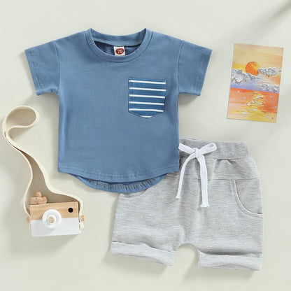 Mubineo Infant Toddler Baby Boy Summer T Shirt Shorts Outfits Short Sleeve Tee Tops Clothes Set