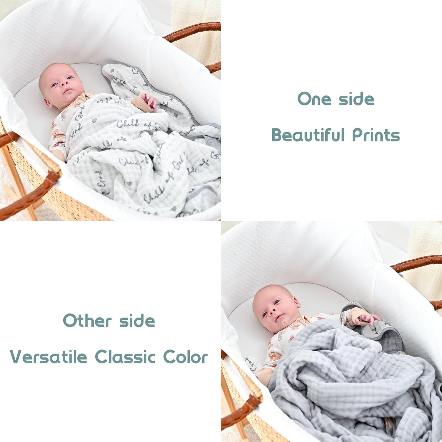 LollyBanks Muslin Baby Blanket 100% Organic Cotton, Muslin Quilt Lightweight, Toddler Blanket for