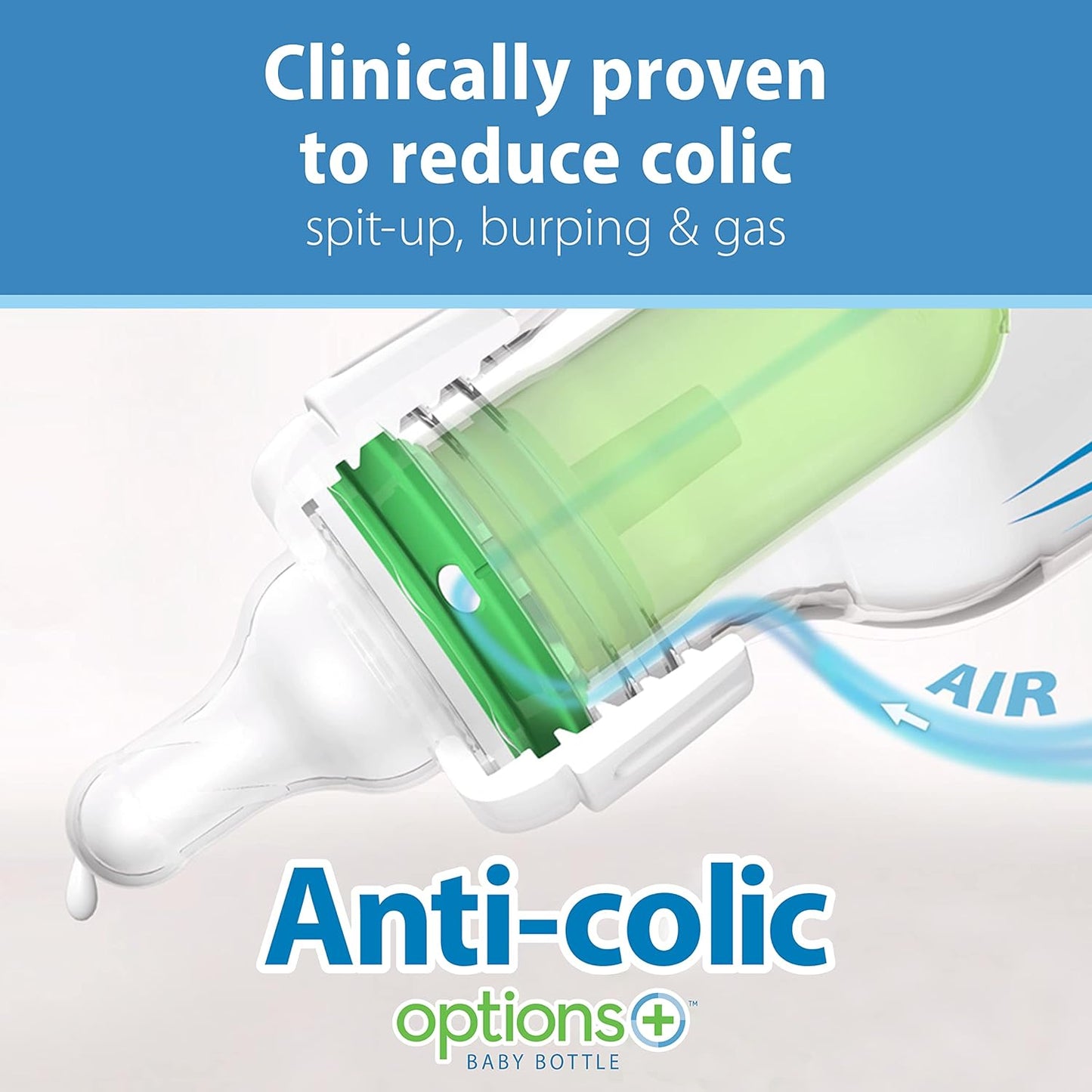 Dr. Brown's Anti-Colic Baby Feeding Set with Slow Flow Nipples, Travel Caps, Silicone Pacifier