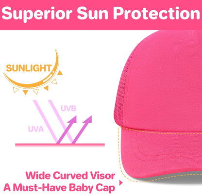 qikqik Baby Baseball Cap Toddler Baseball Hat with Mesh Infant Sun Hat UPF 50+ Baby Ball Cap Toddler Girl Hats Kids Hat Boys