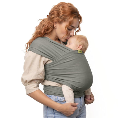 Boba Baby Wrap Carrier - Stretch Cotton Newborn Sling, Grey