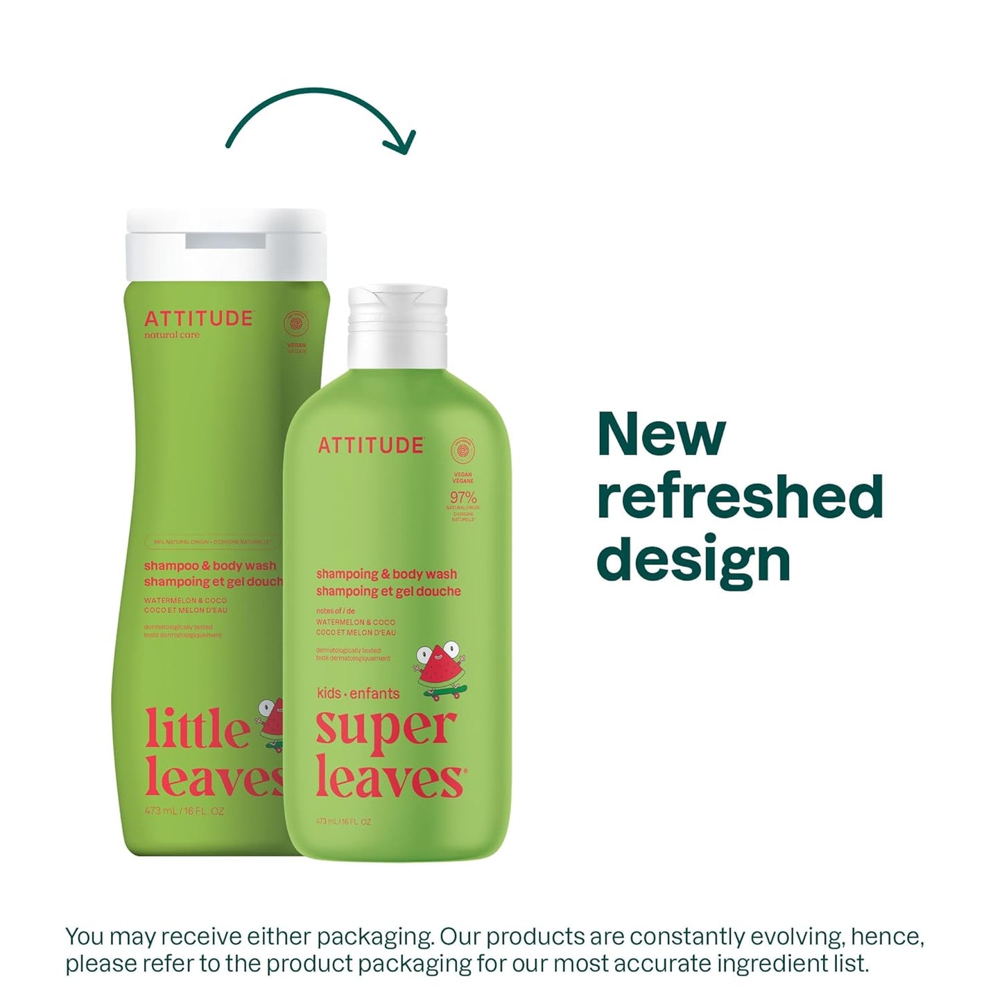 ATTITUDE Shampoo and Body Wash for Kids, EWG Verified, Dermatologically Tested, Plant- and