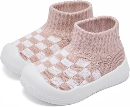 Eashi Baby Boy Girl Non-Skid Indoor Infant Walking Shoes Breathable Warm Elastic Sock Shoes with Memory Sole Protect Toes Outdoor Sneakers