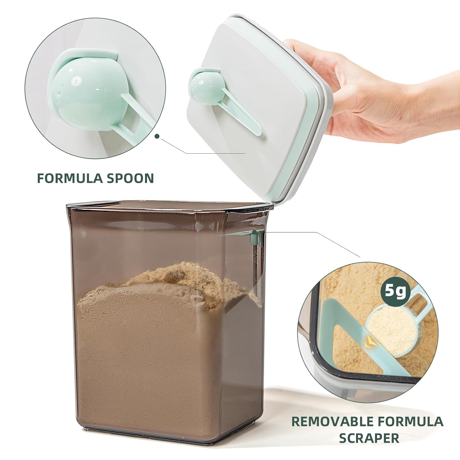 Pop Airtight Formula Container, 2300ml Baby Formula Dispenser on The Go - BPA-Free Formula Holder