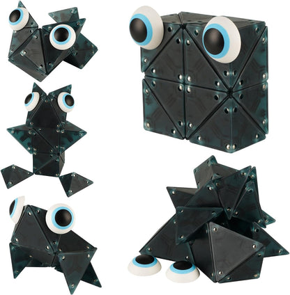 Magnetic Fidget Toys Desk Decor for Stress Relief, 22 Pcs Triangle Puzzle Magnet Fidget Balls Building Blocks for Teens & Adults, Girls, Boys (Dark Blue)