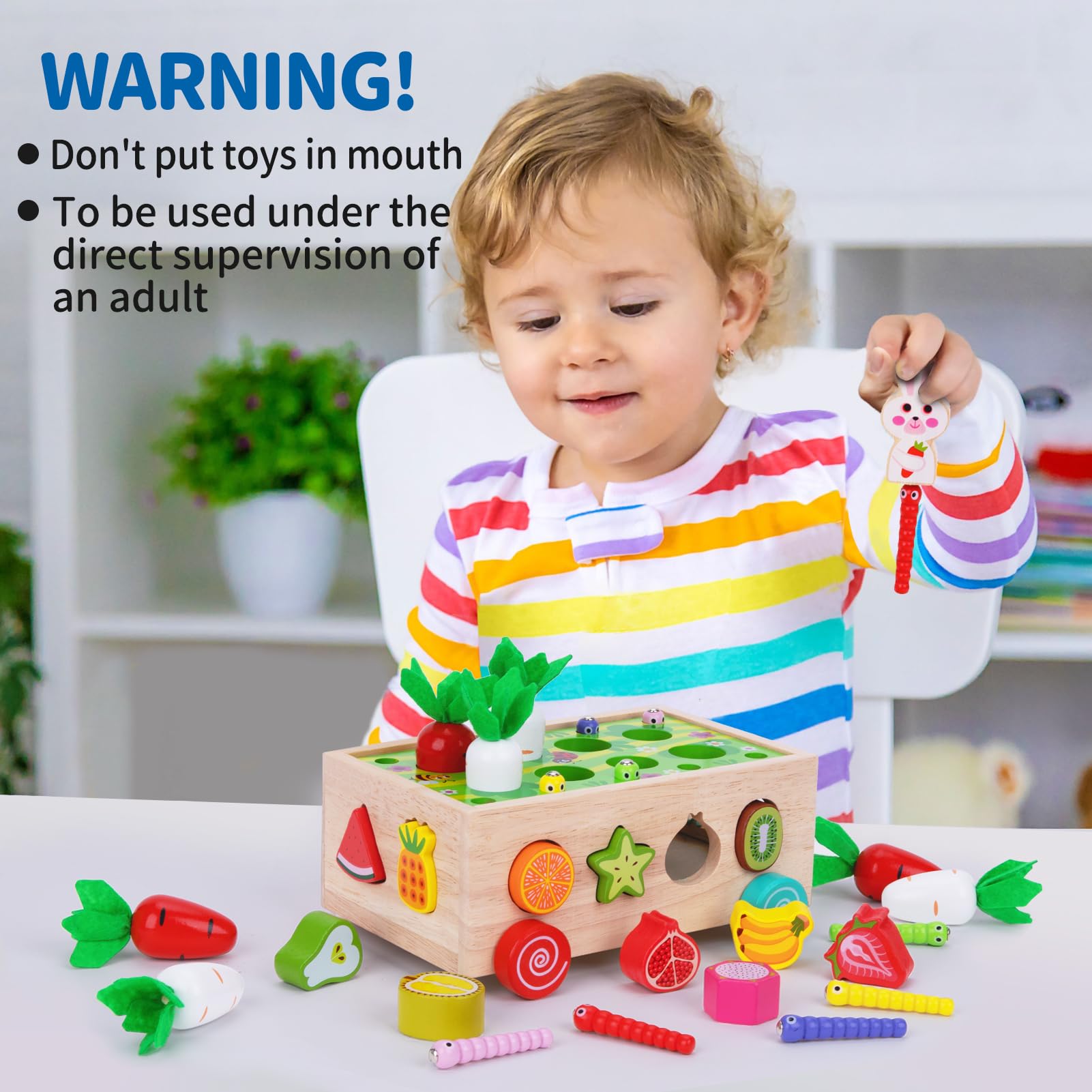 Toddlers Montessori Wooden Educational Toys for Boys Girls Age 1-3 Year Old