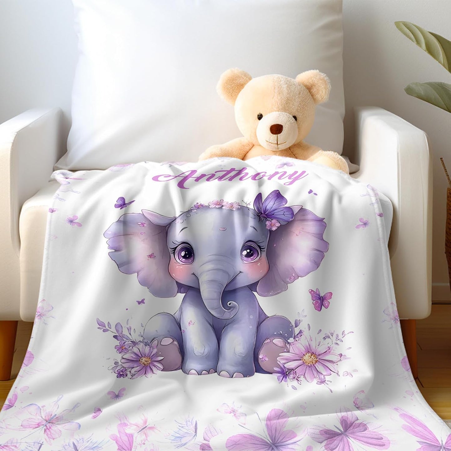 Ship Next Day, Personalized Baby Blankets - Printed in USA, Custom Name Blanket, Baby Blanket with