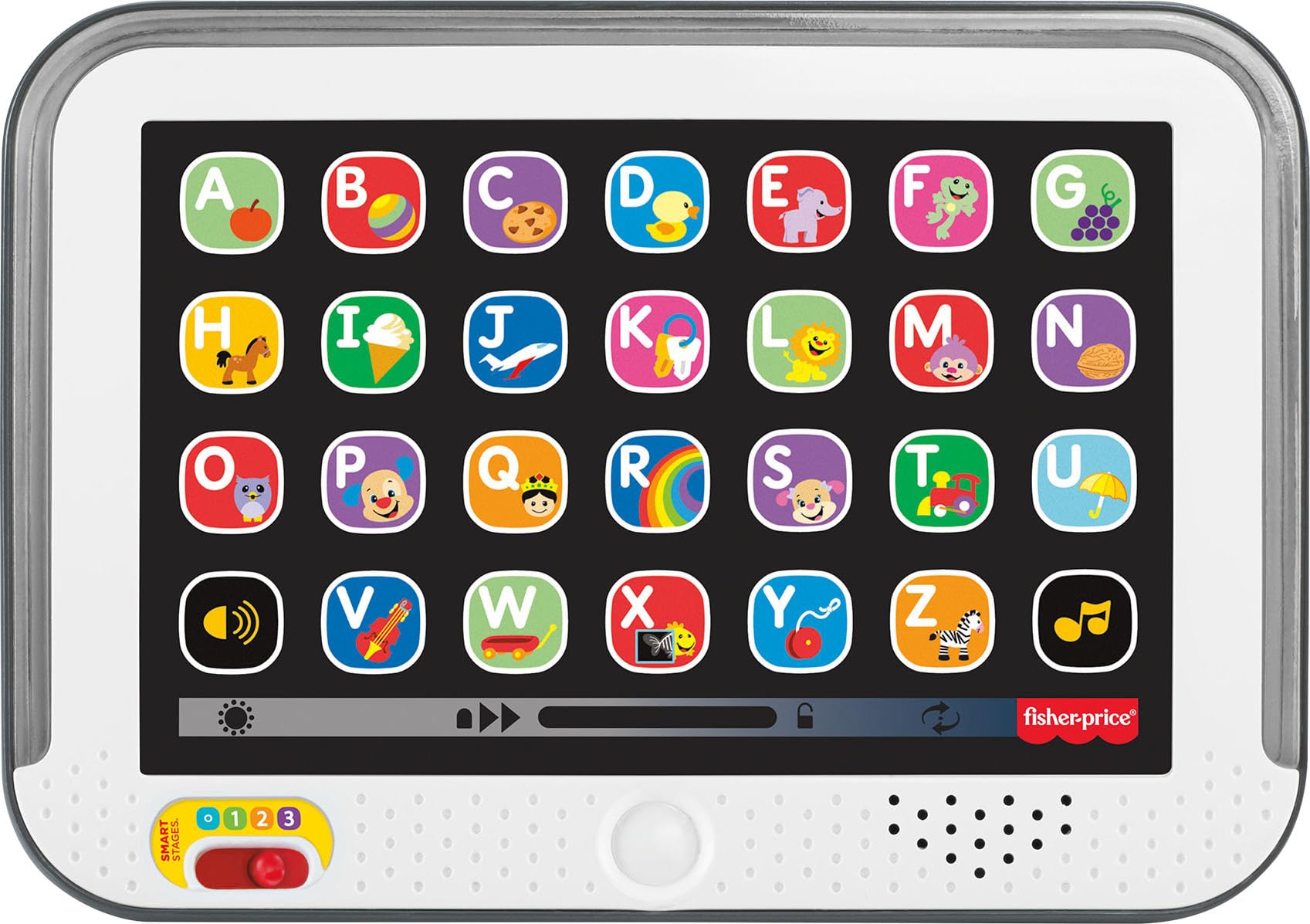 Fisher-Price Toddler Learning Toy Laugh & Learn Smart Stages Tablet Pretend Computer with Music &