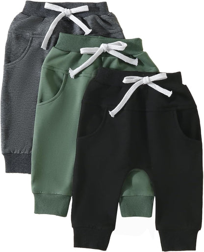 Baby Pants Toddler Infant Newborn Baby Boy Girl Sweatpants Long Joggers Pants Unisex Boy 's Clothing 3 Pack