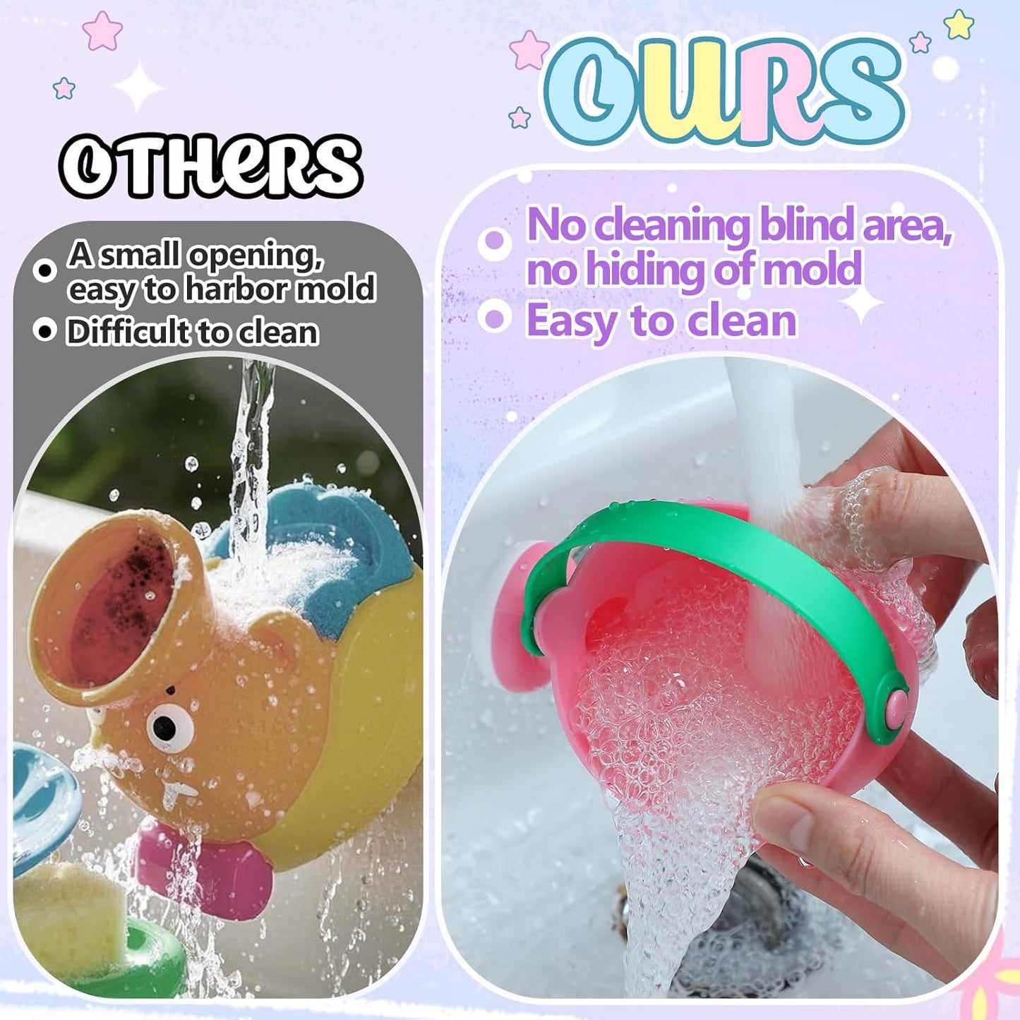 Small Soft Bath Toys for Toddlers 1-3 - Super Easy to Clean Water Table Toys Baby Tub Swimming Pool