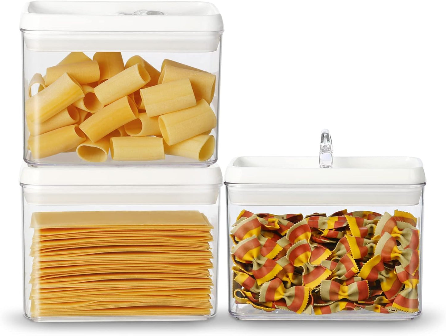 Felli Flip Tite Storage Container with Lid 4” RECTANGULAR Airtight Ring Flip Top, Stackable Kitchen