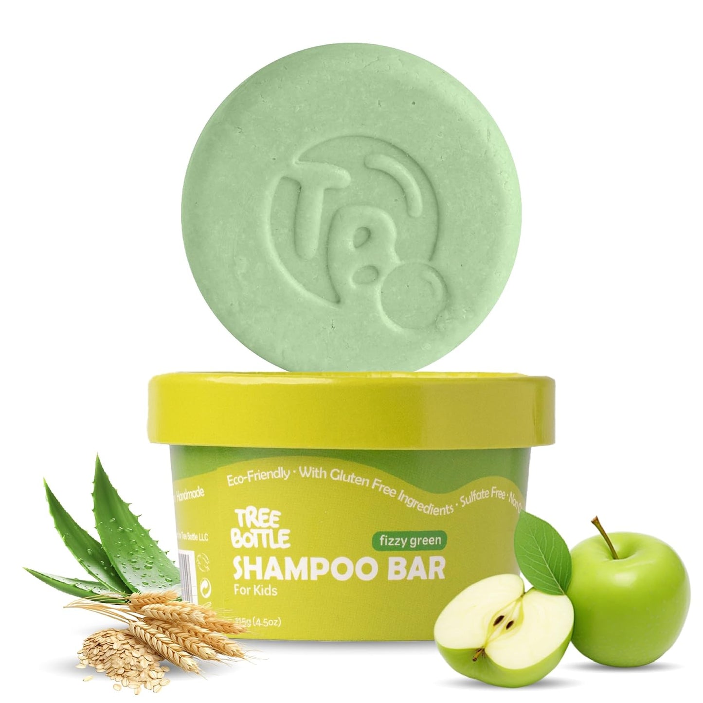 Tree Bottle Hydrolyzed Oat Protein + Aloe Vera Shampoo Bar for Kids – Gentle & Nourishing for